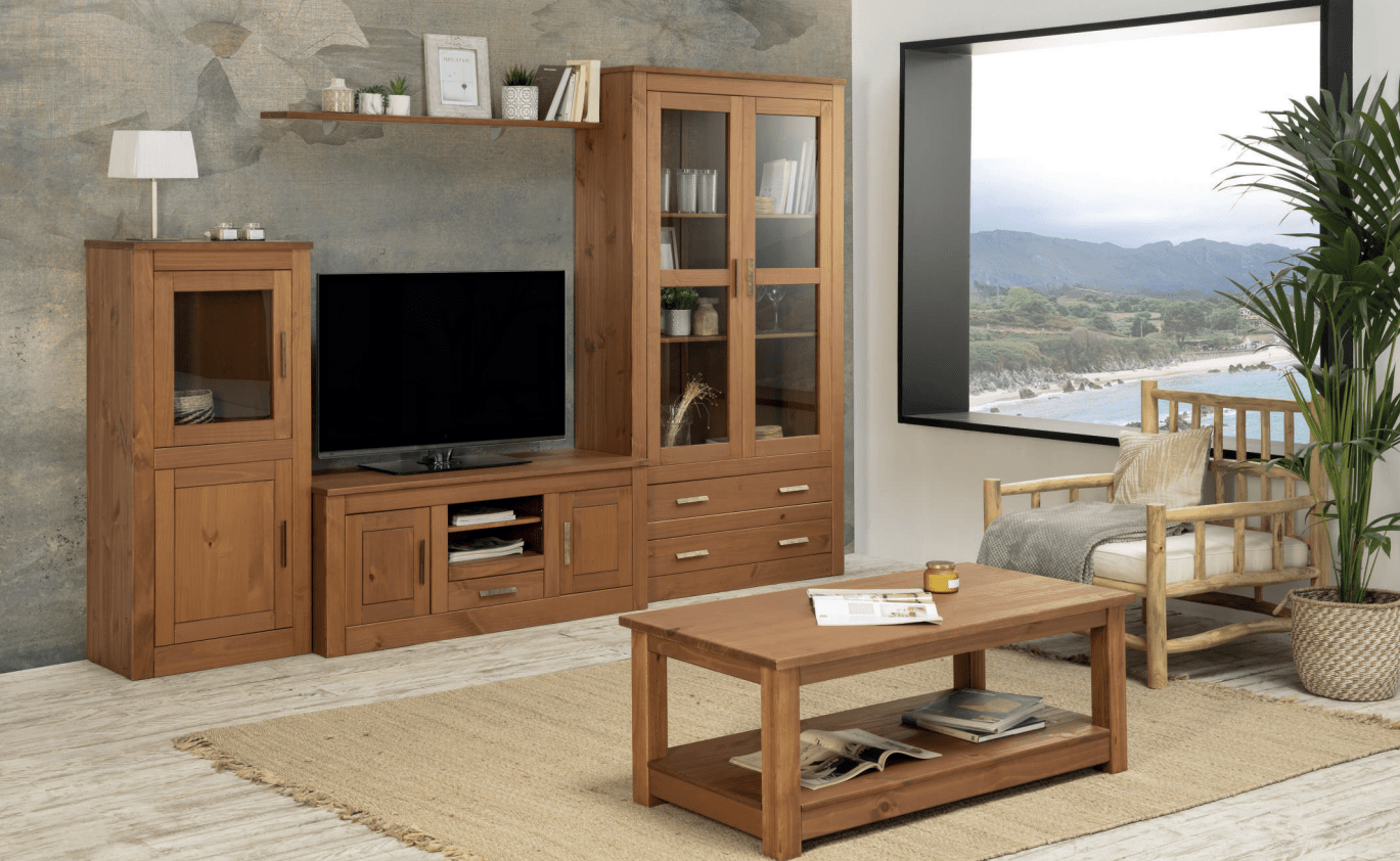 Mueble TV en madera de pino VISLA, Muebles coloniales